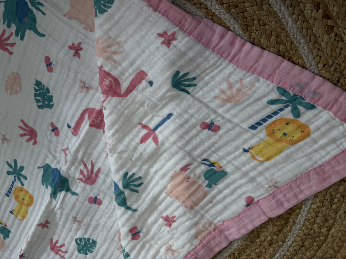 Muslin Receiving Blanket - Flamingo Paradise