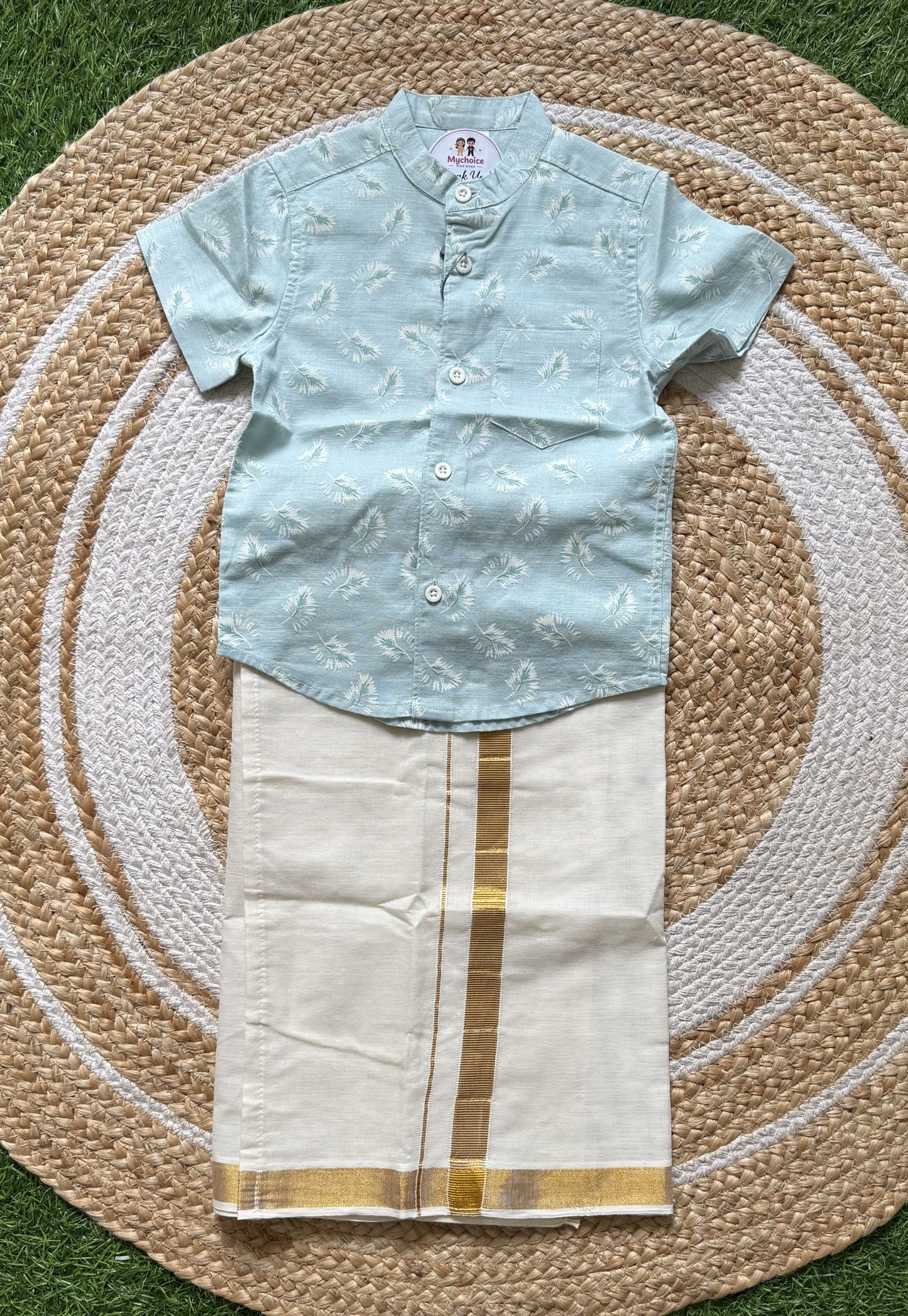 Linen Shirt with Velcro Veshti Set