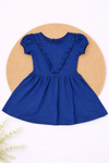 Girls Cotton Frock- Blue