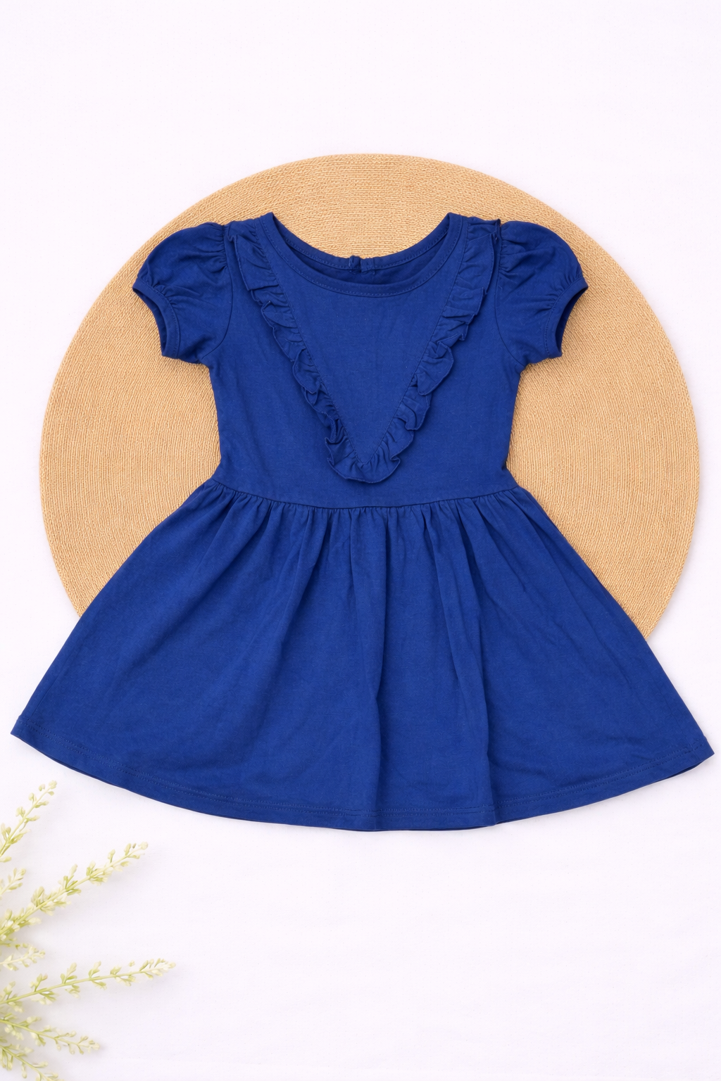 Girls Cotton Frock- Blue