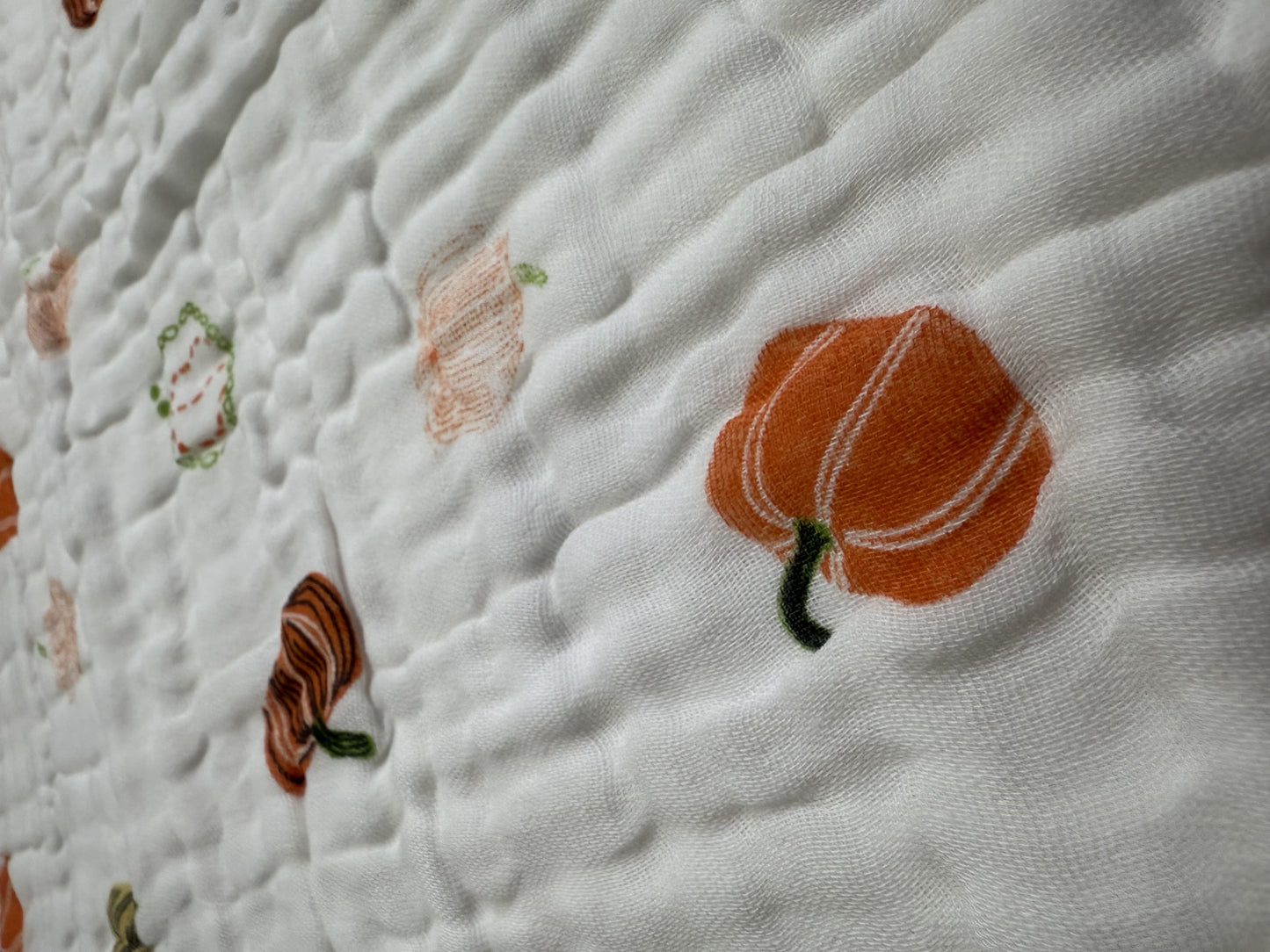 Muslin Receiving Blanket - Orange Pumpkin