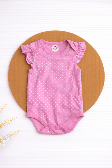 Onesies- Pink White dot