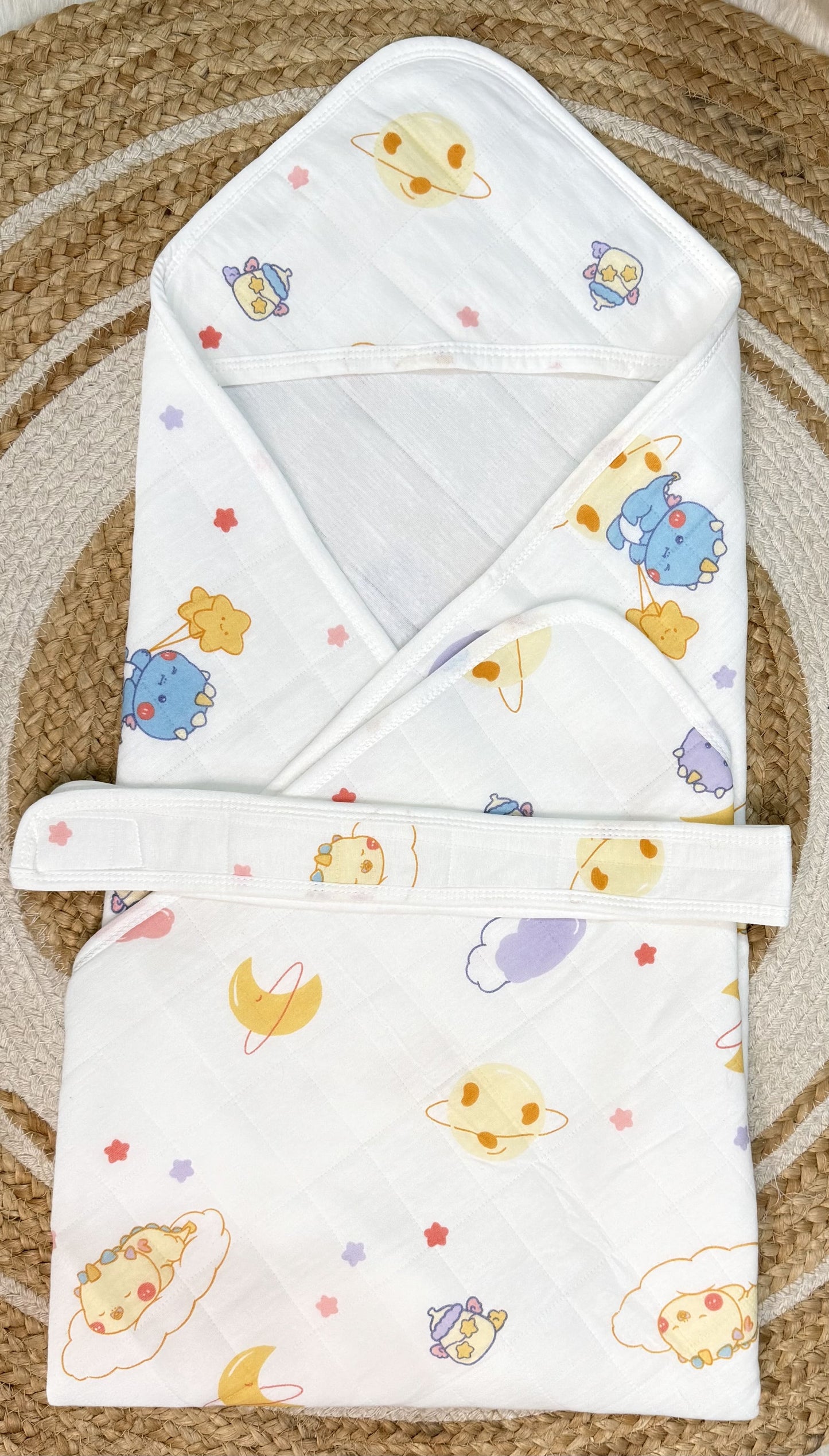 4-Layer Hooded Towel - Dino Space Print