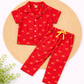 Half Sleeve Kids Night Suit - Red Bow
