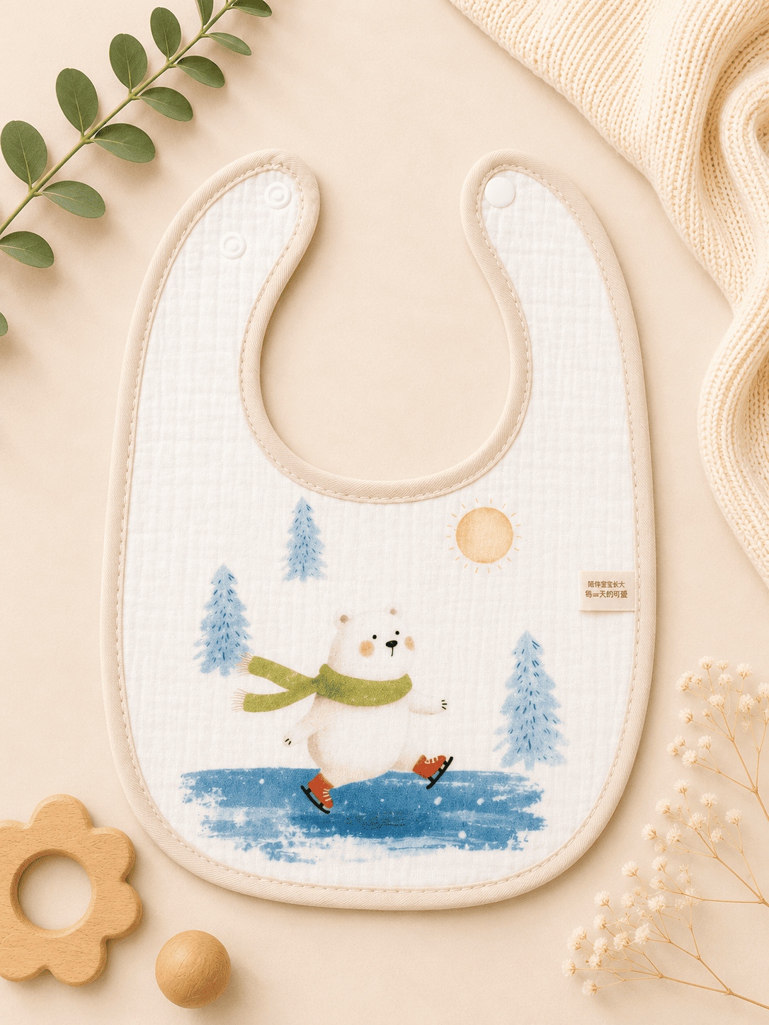 Muslin Bib - Snow Bear