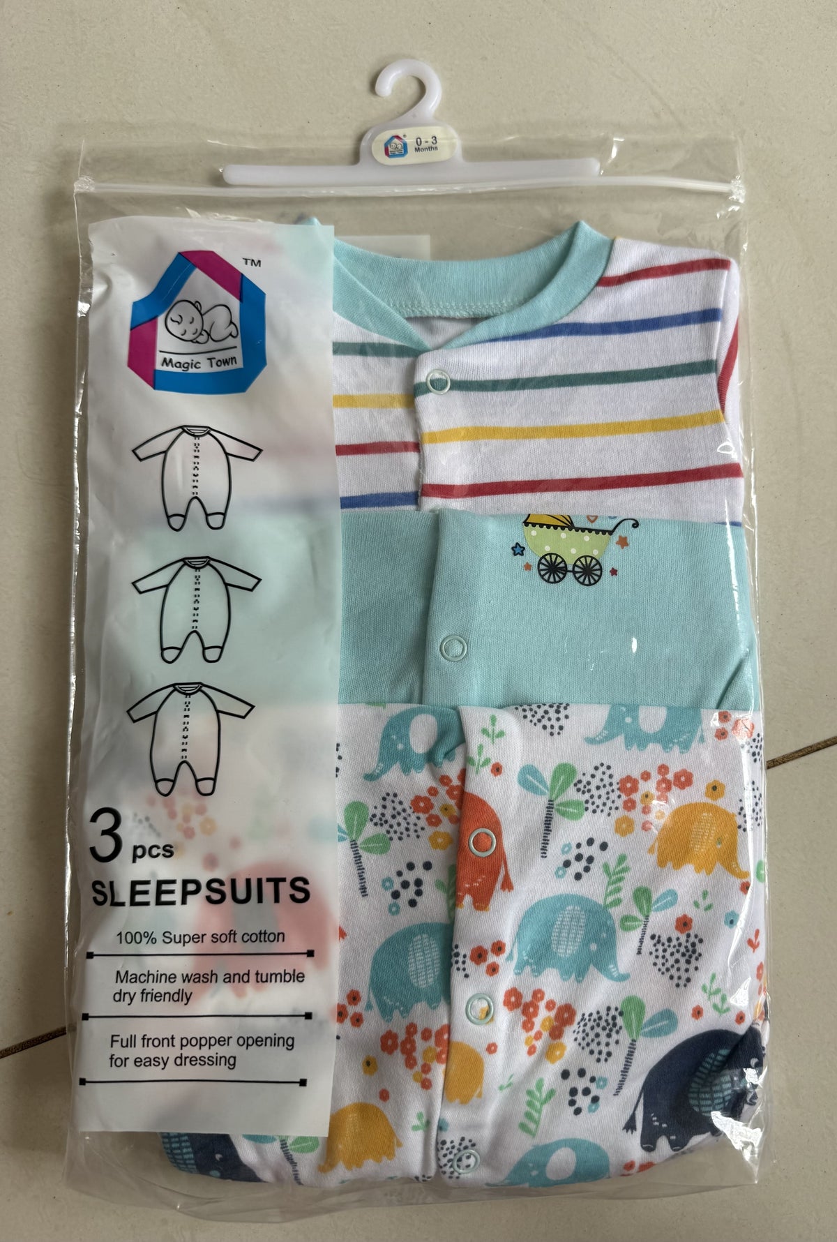 3 Piece Romper Set Soft Cotton