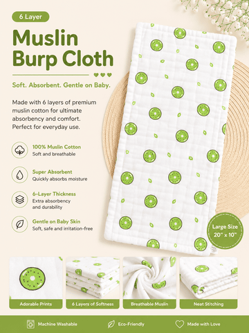 6 Layer Muslin Burp Cloth