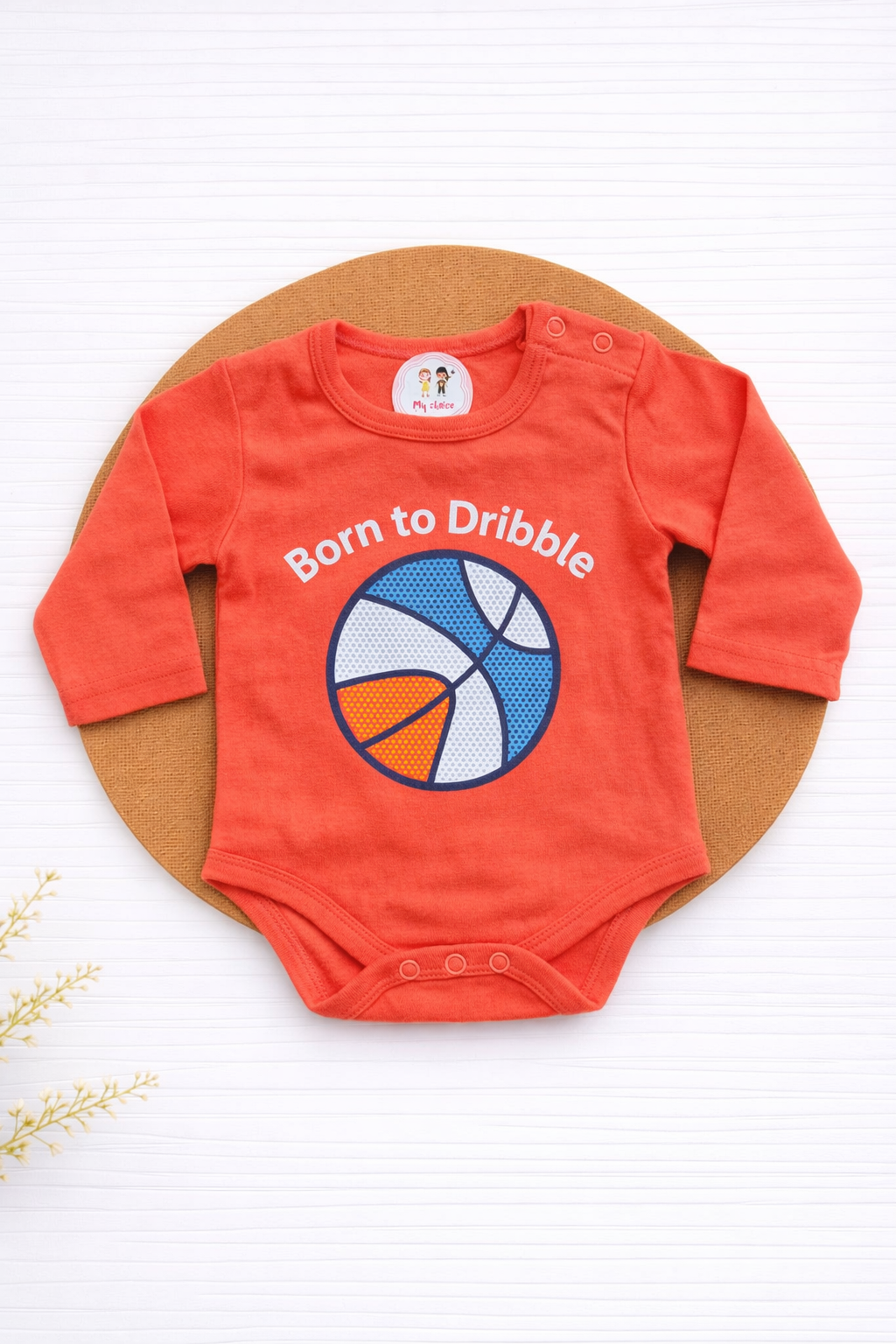 Onesie- Orange Born to Dribble