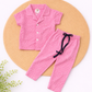 Half Sleeve Kids Night Suit - Pink White