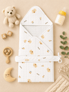 4-Layer Hooded Towel - Cute Teddy Bear Print