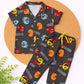 Half Sleeve Kids Night Suit - Black Bird