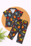 Half Sleeve Kids Night Suit - Black Bird