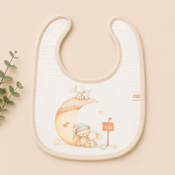 Muslin Bib - Moon & Teddy