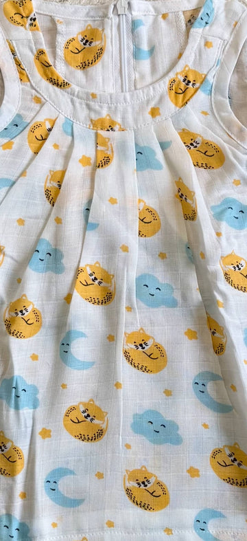 Muslin Frock With Back Zip
