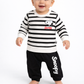 Kids Jogger Set – Black and White Stripes