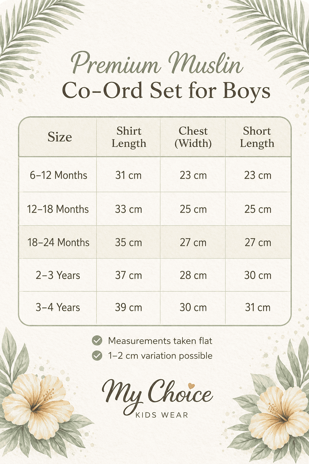 Premium Muslin Co-Ord Set for Boys