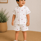 Premium Muslin Co-Ord Set - White Heart