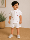 Premium Muslin Co-Ord Set - White Heart