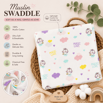 Muslin Swaddle - Baby Unicorn