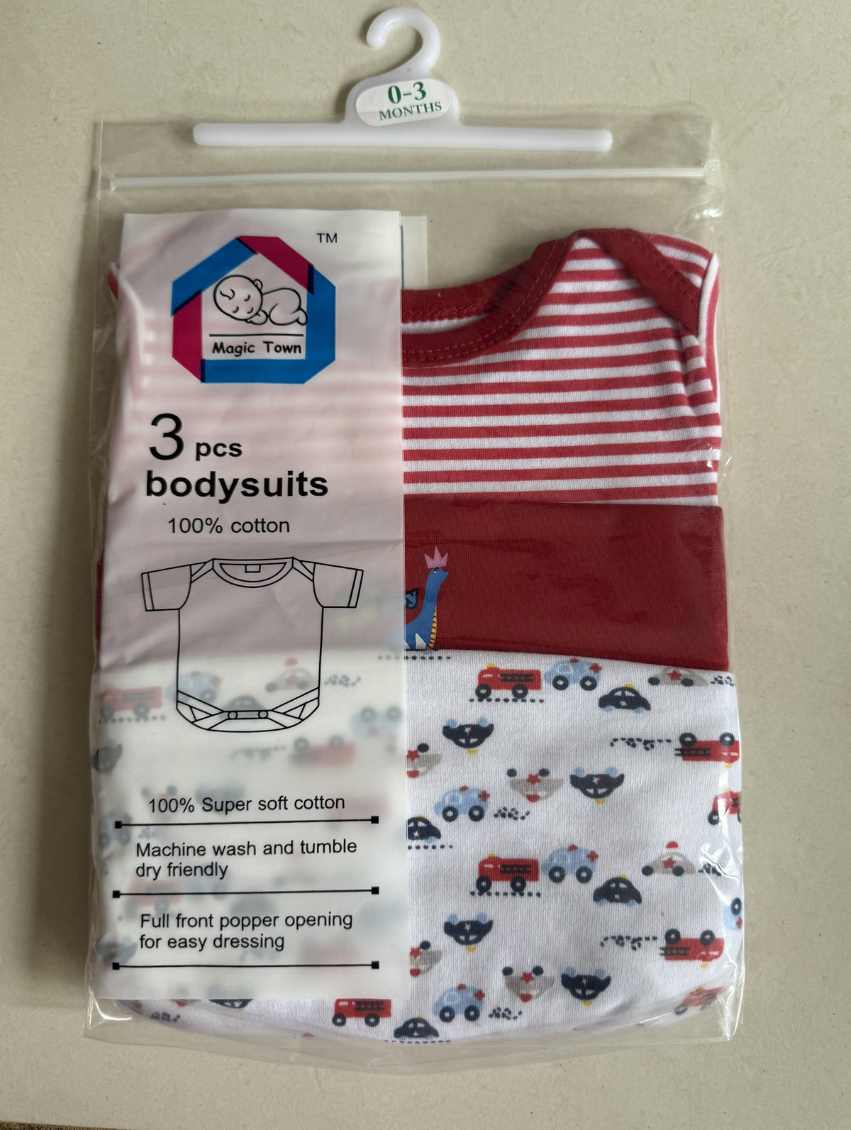 3 Piece Onesies Set Soft Cotton