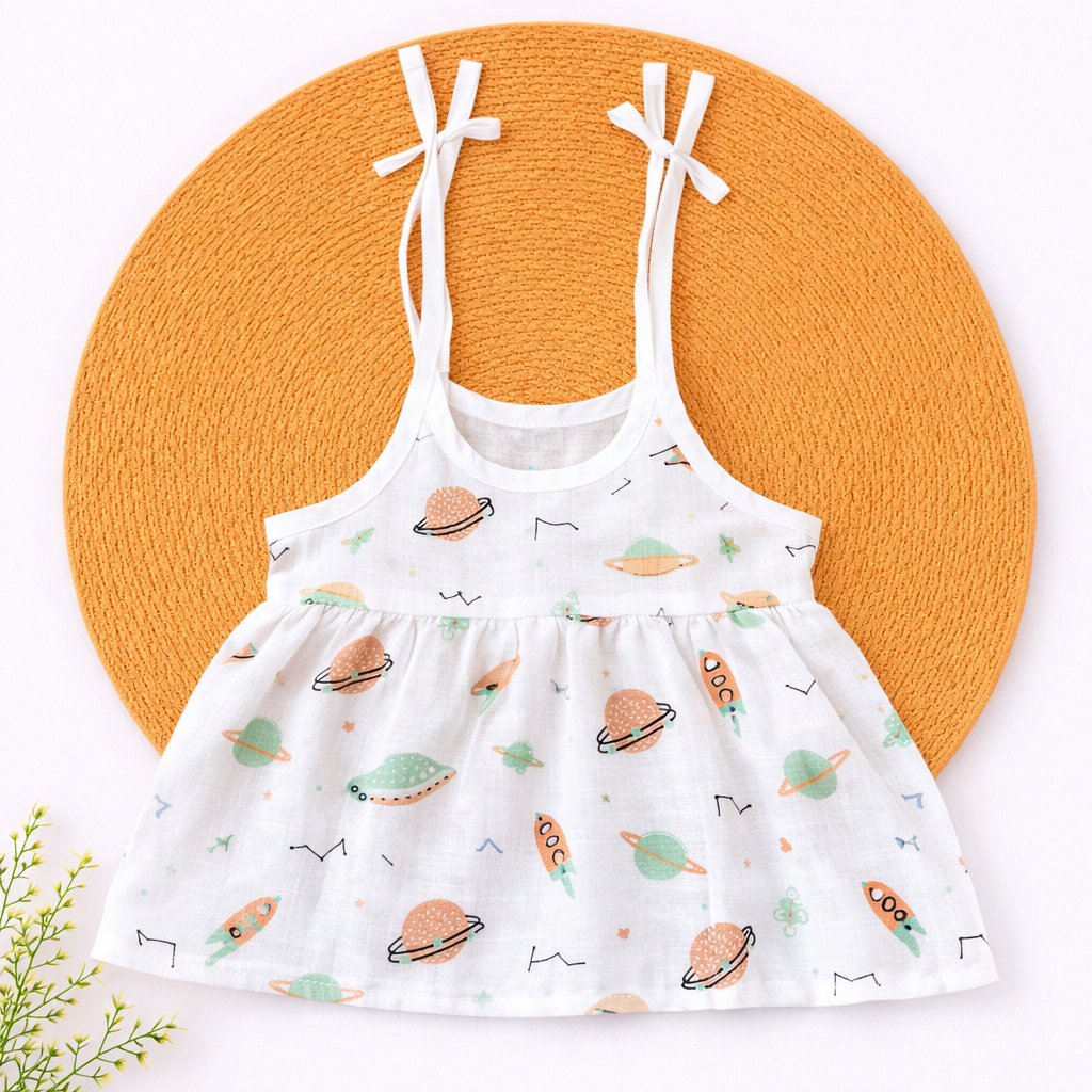 Muslin Knot Frock- Planets