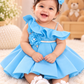 Premium Scuba Frock with Flair - Blue (Baby)