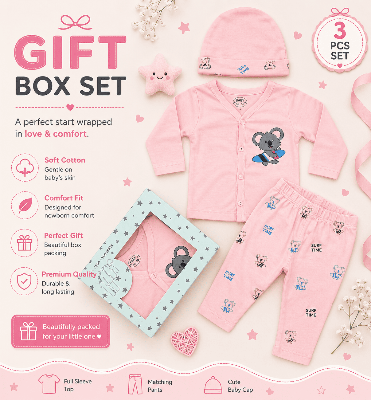 Gift Box Set - Light Pink Kola