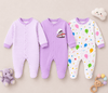 3 Piece Romper Set Soft Cotton - Lavender