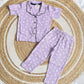 Half Sleeve Kids Night Suit -     Lilac Floral