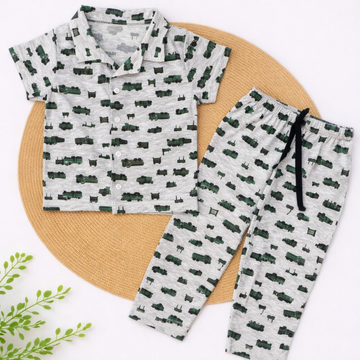 Half Sleeve Kids Night Suit - Truck