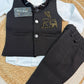 Premium 3-Piece Boys Coat Suit Set - Black