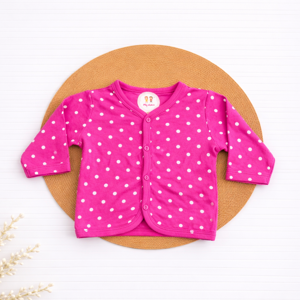 T-shirt - Dark Pink White Dots