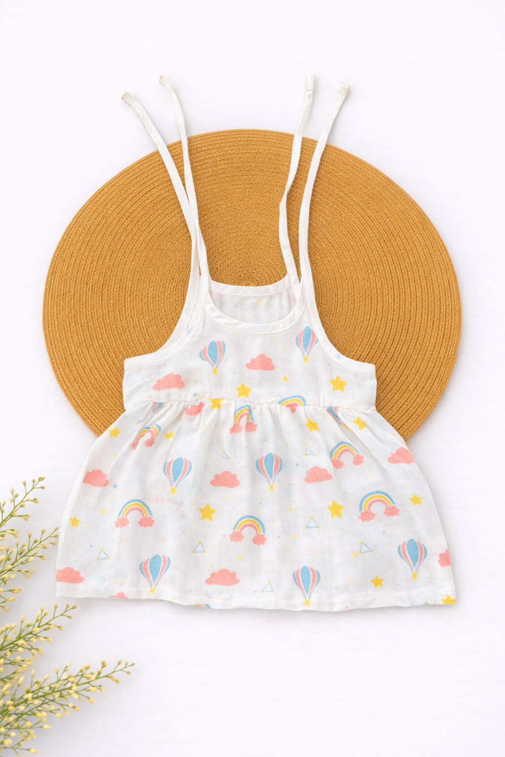 Muslin Knot Frock- Rainbow