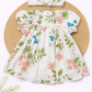 Muslin Frock with Headband- Big Flowers with Leaf