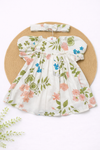 Muslin Frock with Headband- Big Flowers with Leaf