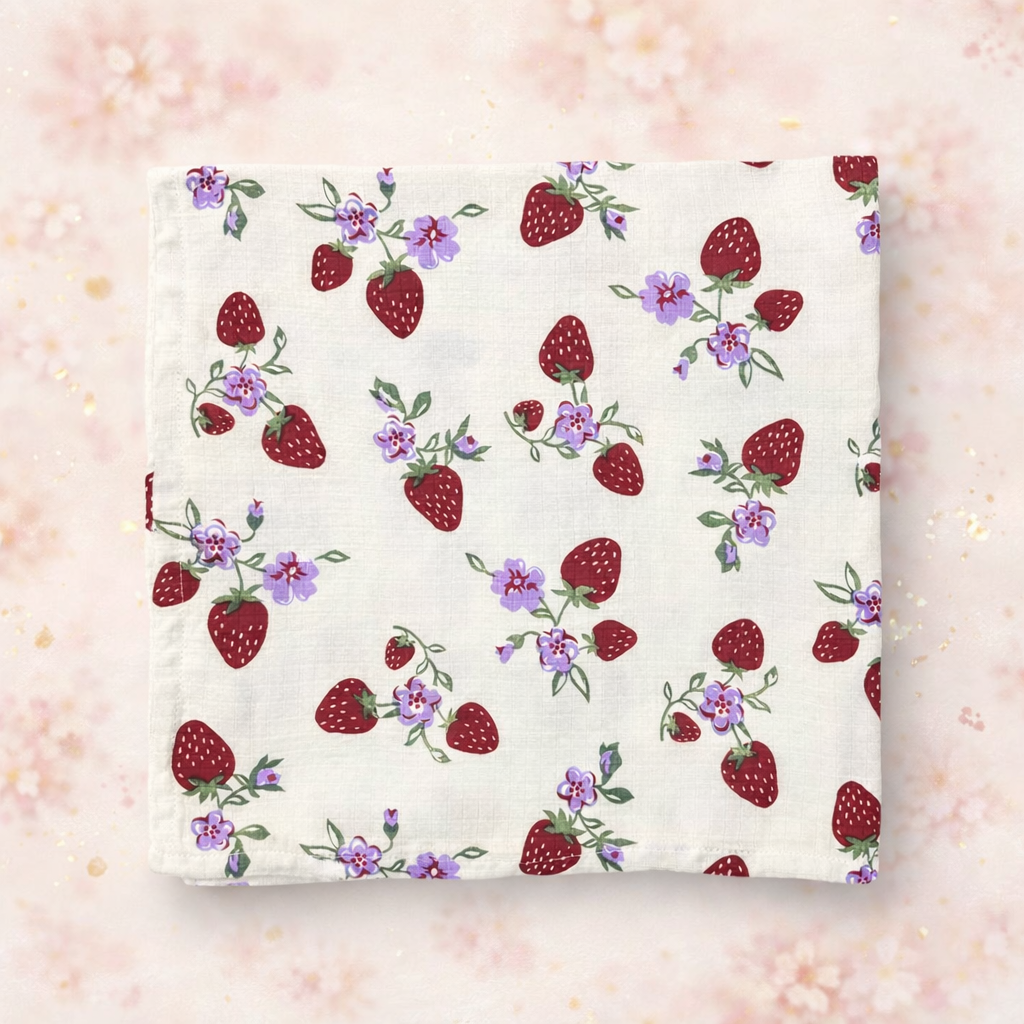 Muslin Bath Towel - Strawberry