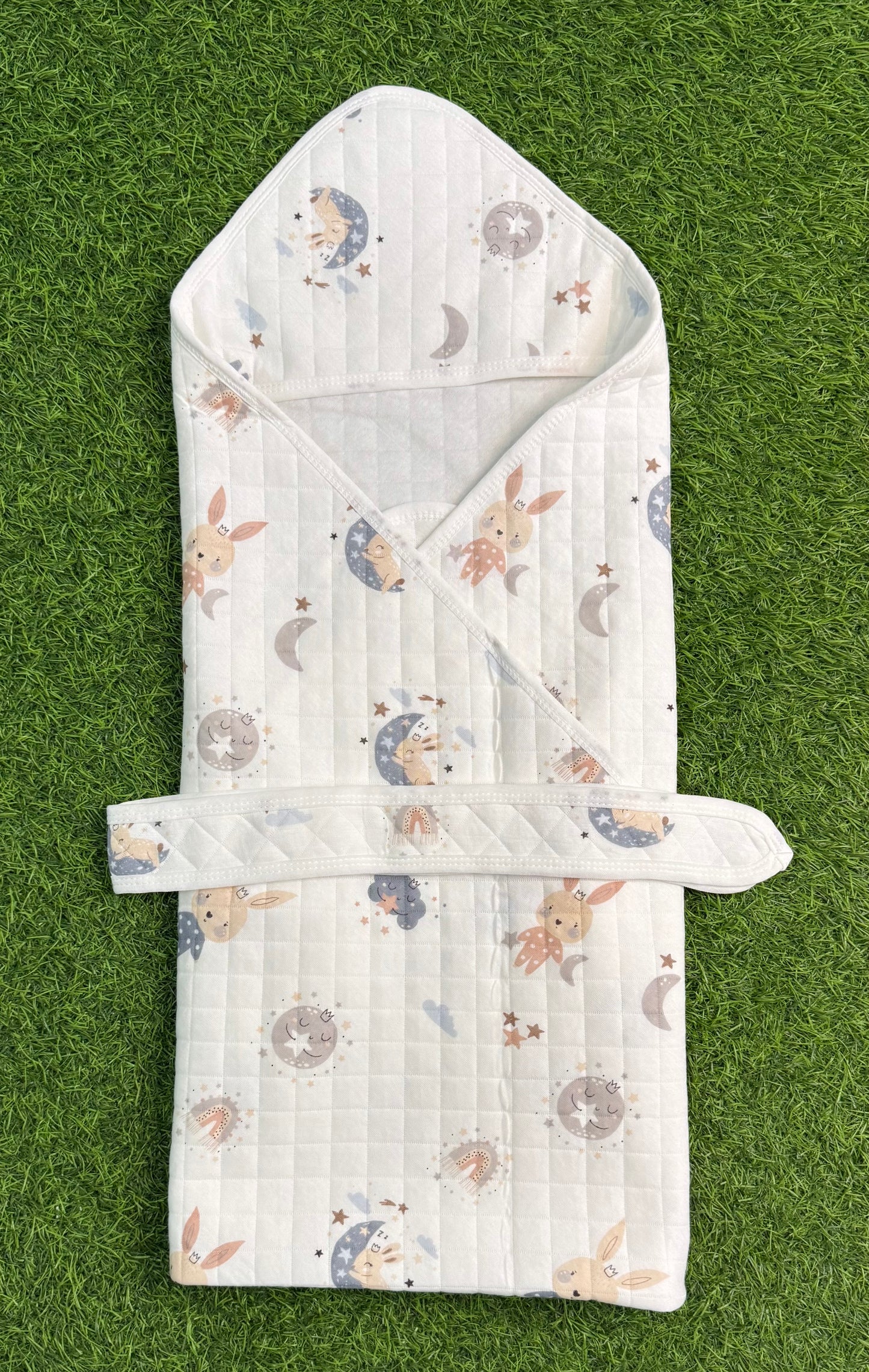 4-Layer Muslin Hooded Towel - Rabbit with Moon