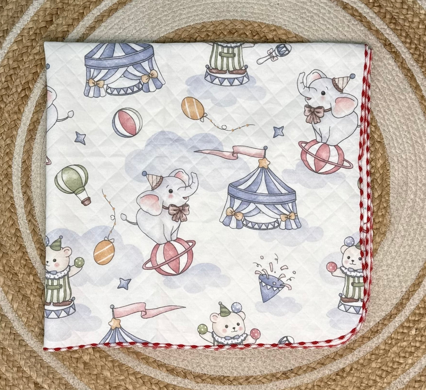 4 Layer Receiving Blanket - Circus Elephant