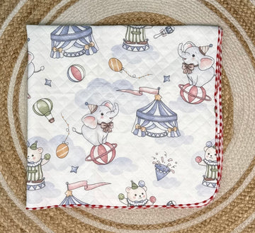 4 Layer Receiving Blanket - Circus Elephant