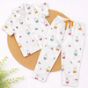 Half Sleeve Kids Night Suit - White Cute Bunny
