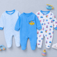 3 Piece Romper Set Soft Cotton - Blue