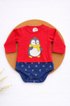Onesie- Red Penguin