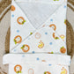 4-Layer Muslin Hooded Towel - Cute Orange Citrus Print