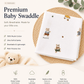 Premium Muslin Swaddle - Light Pink Happy Bear