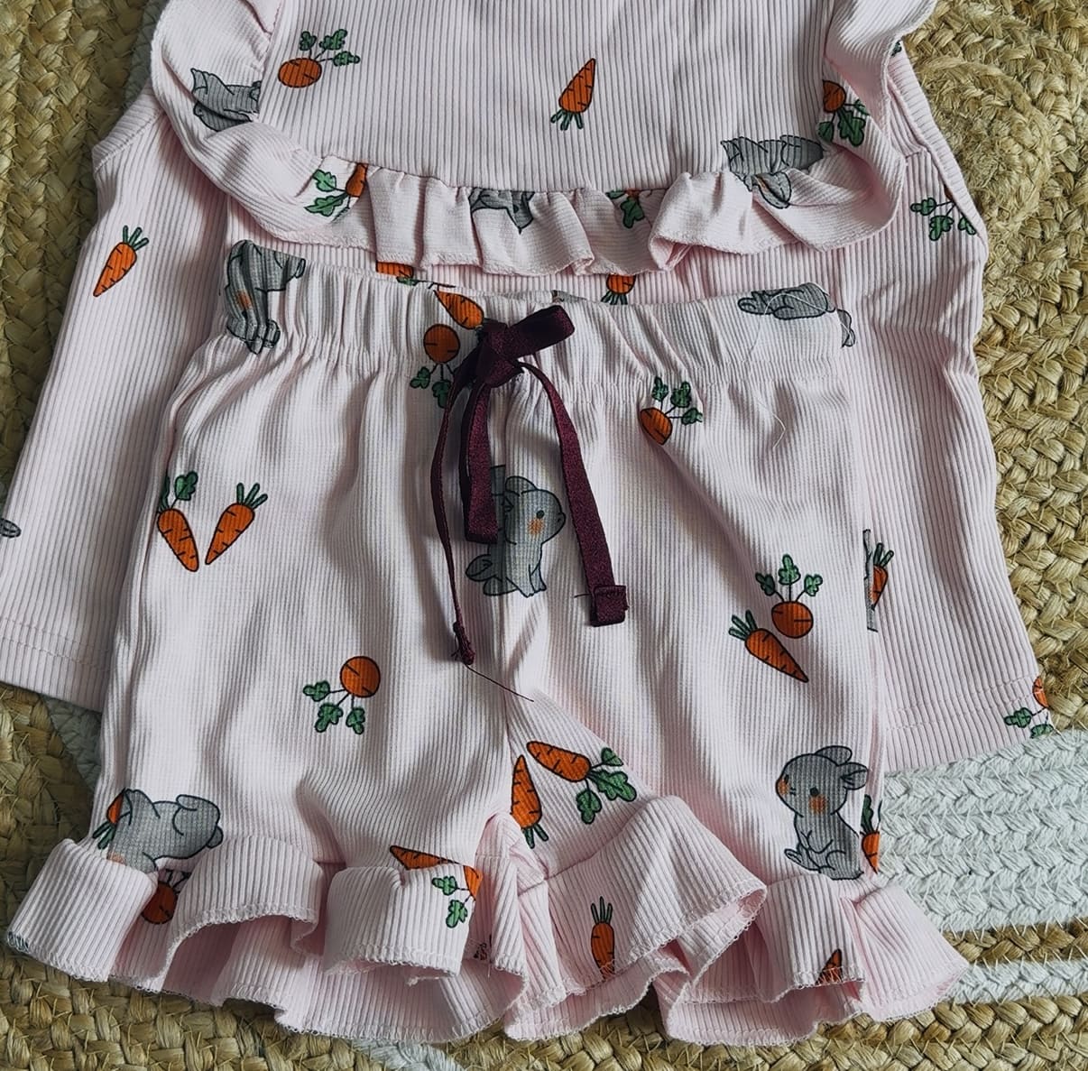 Sleeveless Frill Shorts Set - Pink Rabbit