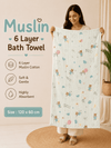 Muslin 6 Layer Bath Towel-     Teddy in Space