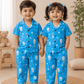 Half Sleeve Kids Night Suit Pure Cotton - Blue Bunny
