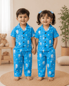 Half Sleeve Kids Night Suit Pure Cotton - Blue Bunny