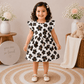 Frill Sleeve Frock - Black Flower