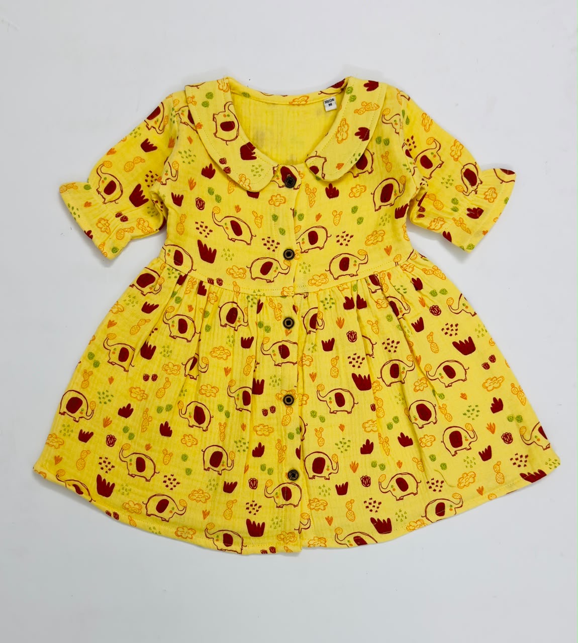 Muslin Frock with Front Buttons - Buy 3 for 999₹